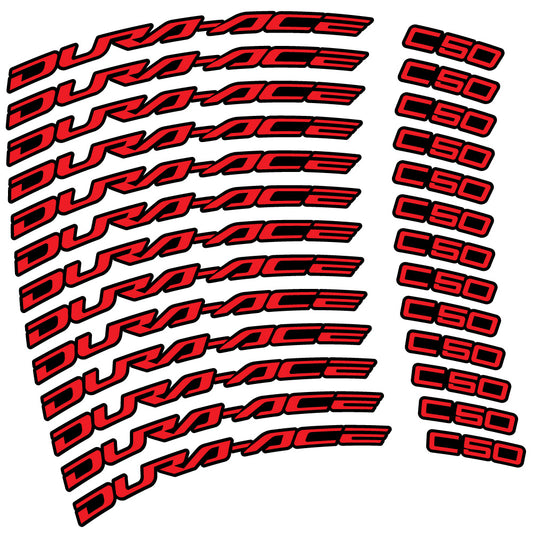 Red decal for Shimano Dura-Ace C50 Carbon 2022 road wheel 50mm – bike sticker vinyl