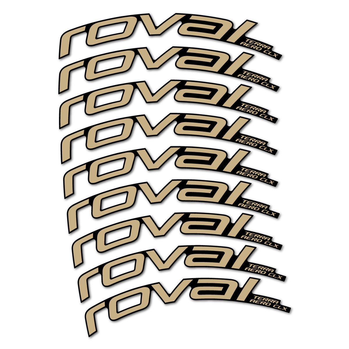 Stickers for Roval Terra Aero CLX 2026, Road Wheel 50/45 mm vinyl decals - Sand