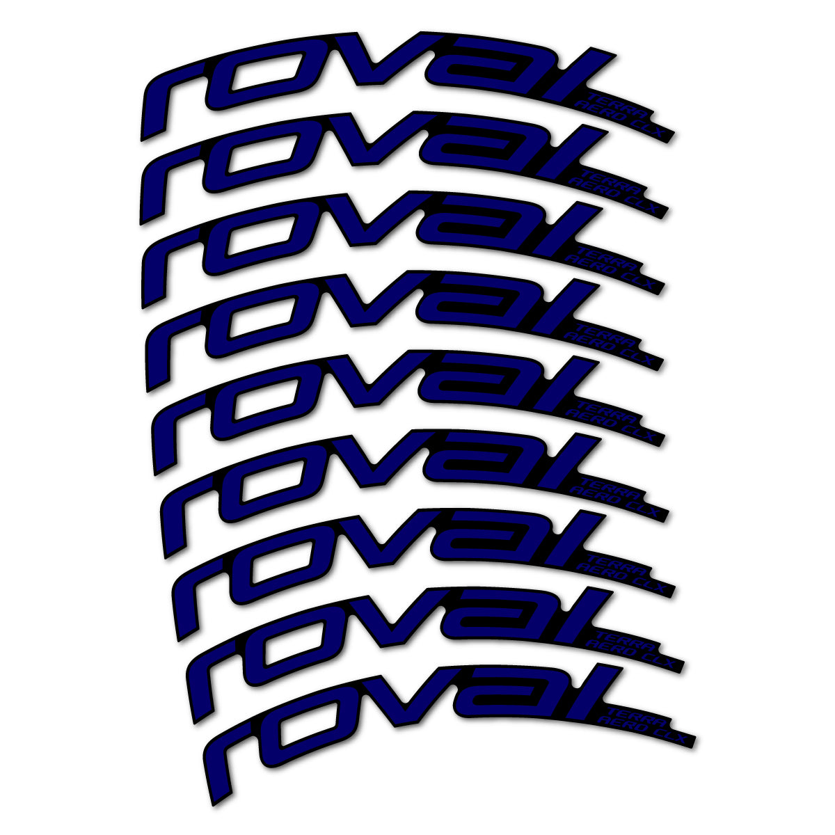 Stickers for Roval Terra Aero CLX 2026, Road Wheel 50/45 mm vinyl decals - Scandinavian Blue