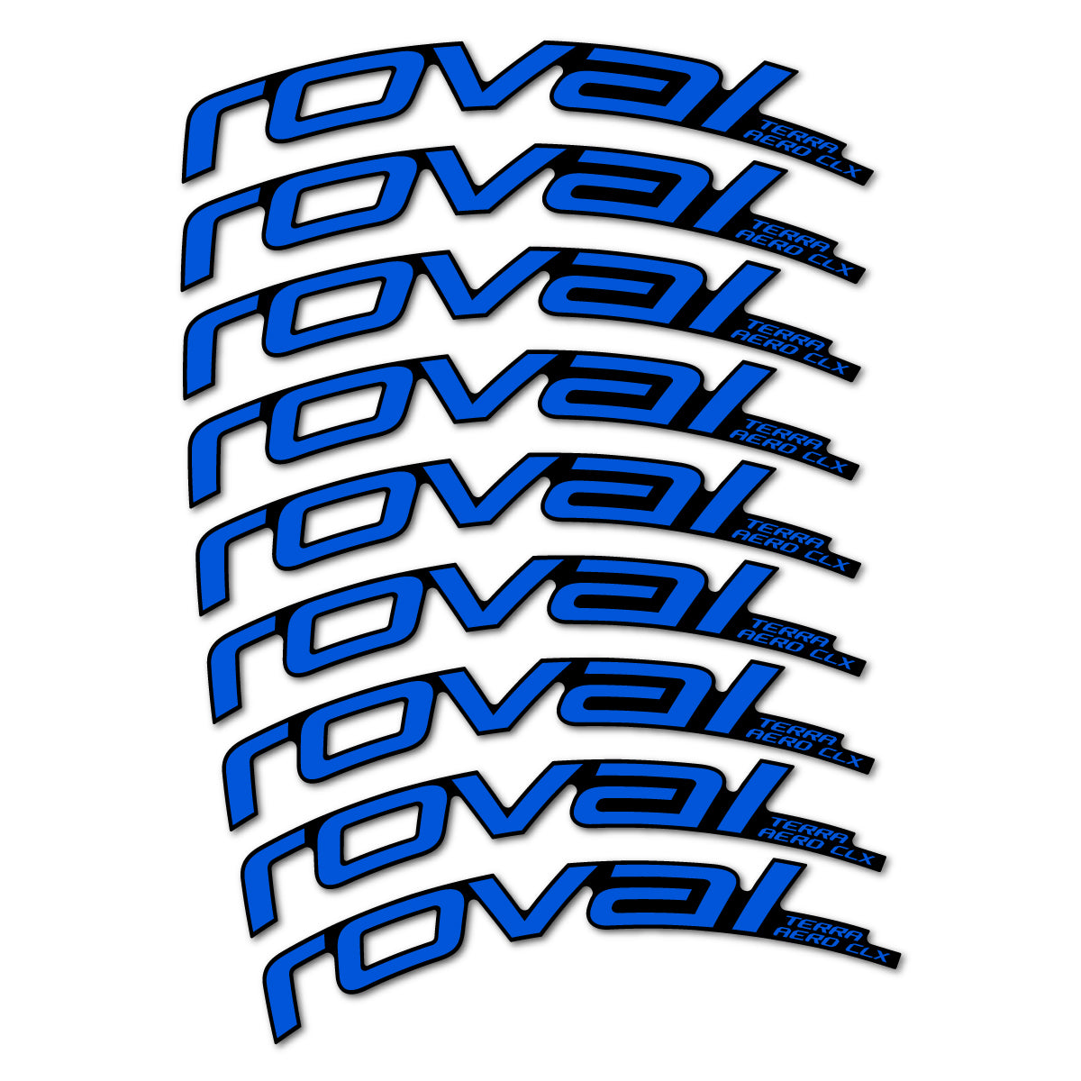 Stickers for Roval Terra Aero CLX 2026, Road Wheel 50/45 mm vinyl decals - Sea Blue