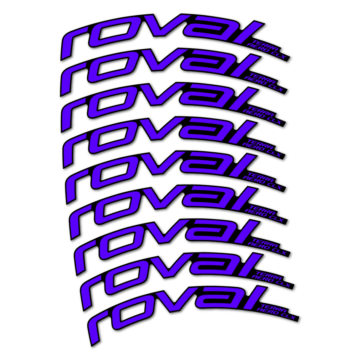 Stickers for Roval Terra Aero CLX 2026, Road Wheel 50/45 mm vinyl decals - Reflex Blue