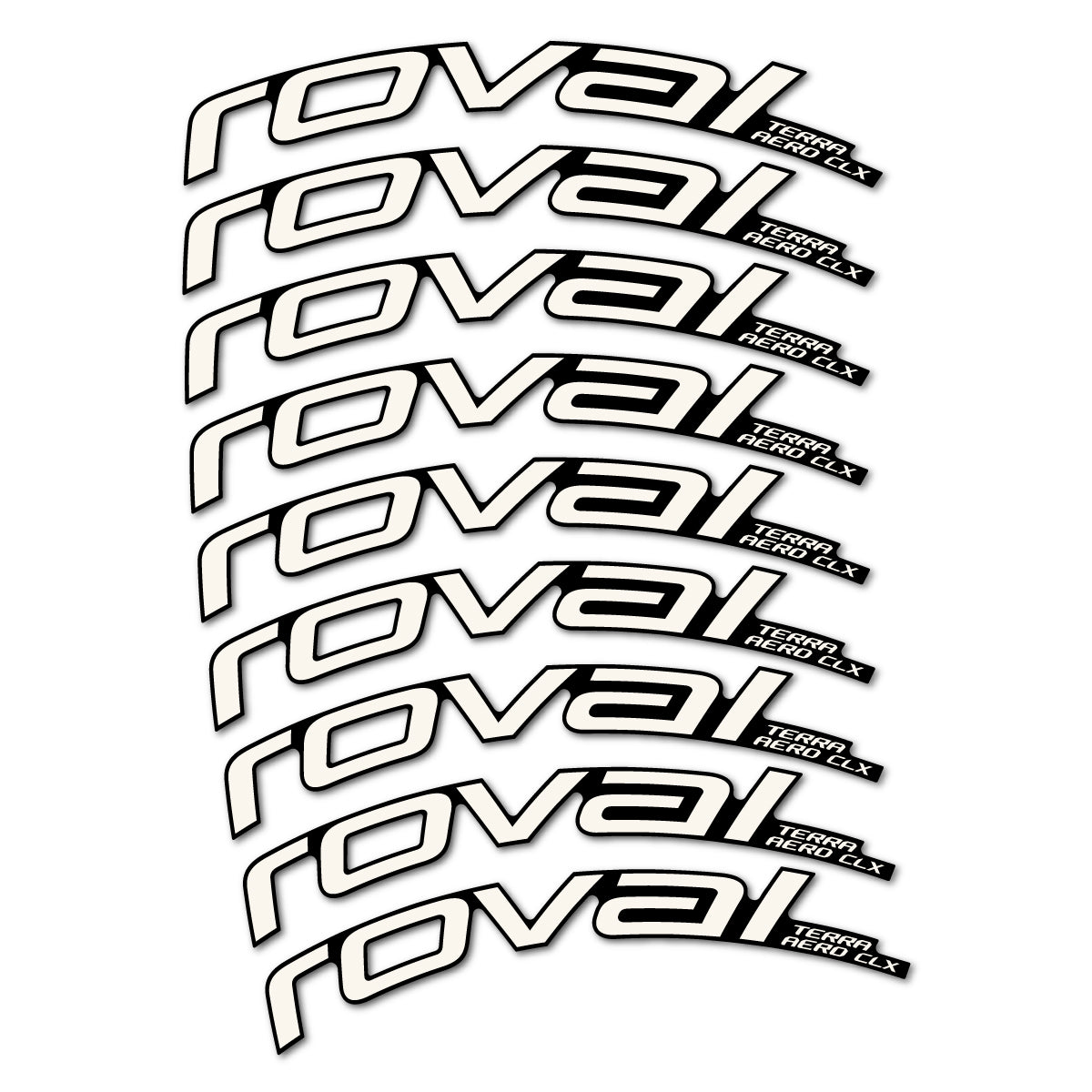 Stickers for Roval Terra Aero CLX 2026, Road Wheel 50/45 mm vinyl decals - Bone White