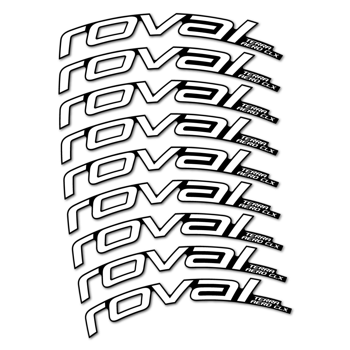 Stickers for Roval Terra Aero CLX 2026, Road Wheel 50/45 mm vinyl decals - White