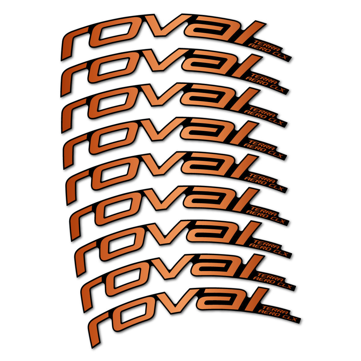 Stickers for Roval Terra Aero CLX 2026, Road Wheel 50/45 mm vinyl decals - Bronze