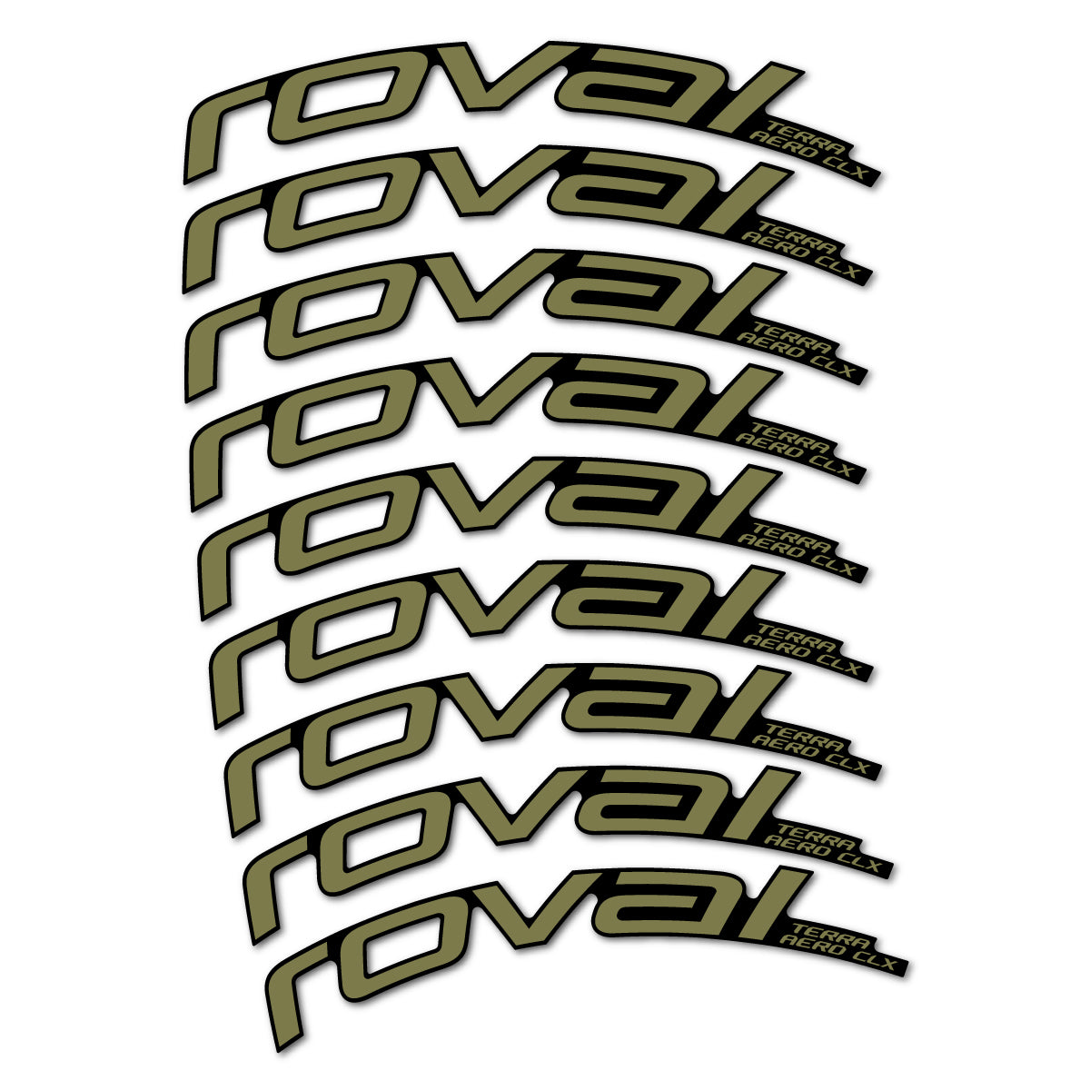 Stickers for Roval Terra Aero CLX 2026, Road Wheel 50/45 mm vinyl decals - Khaki
