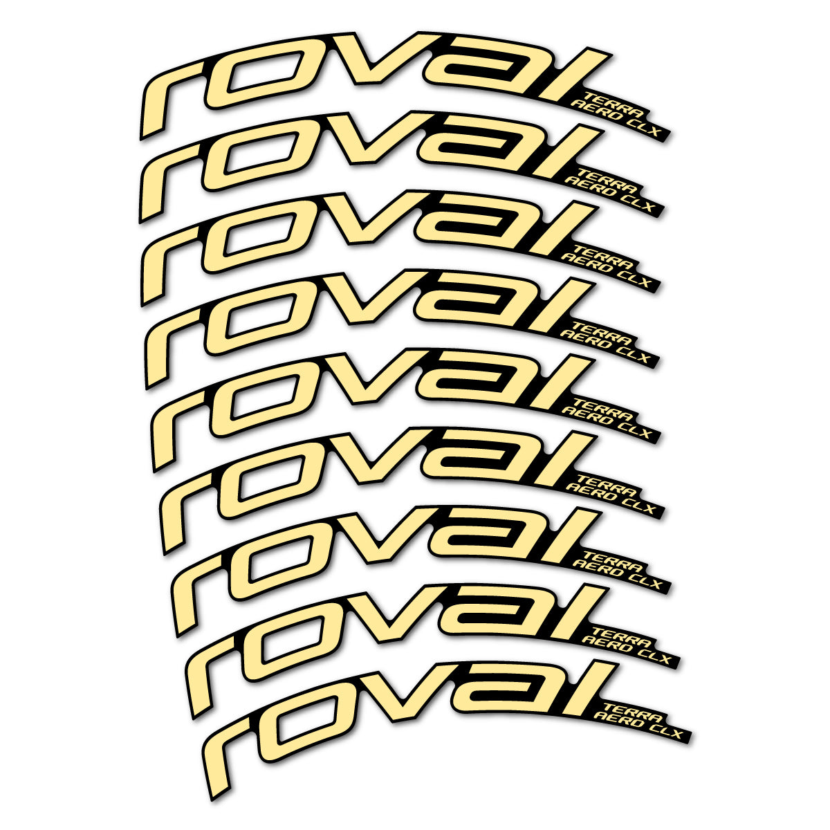 Stickers for Roval Terra Aero CLX 2026, Road Wheel 50/45 mm vinyl decals - Cream