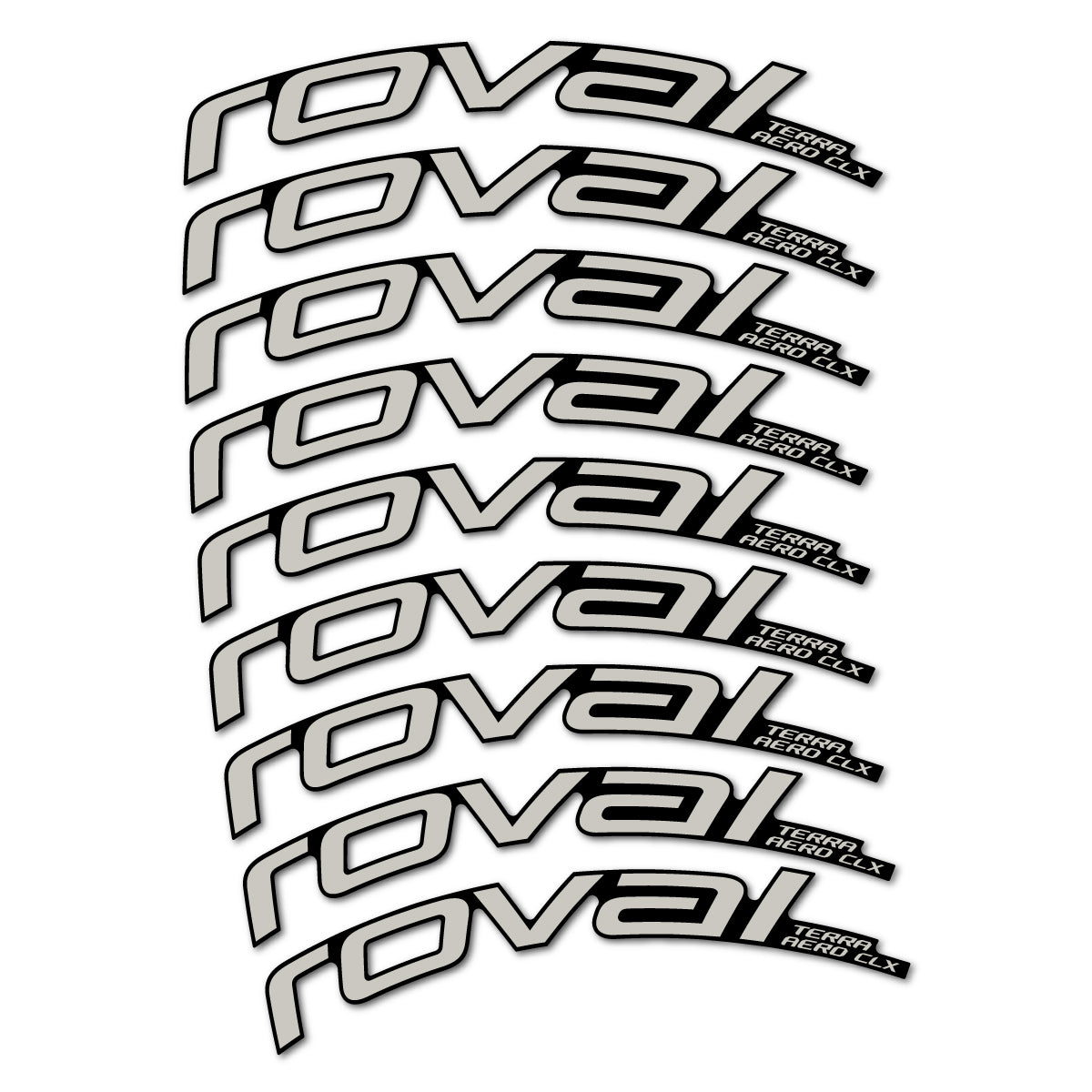 Stickers for Roval Terra Aero CLX 2026, Road Wheel 50/45 mm vinyl decals - Light Grey