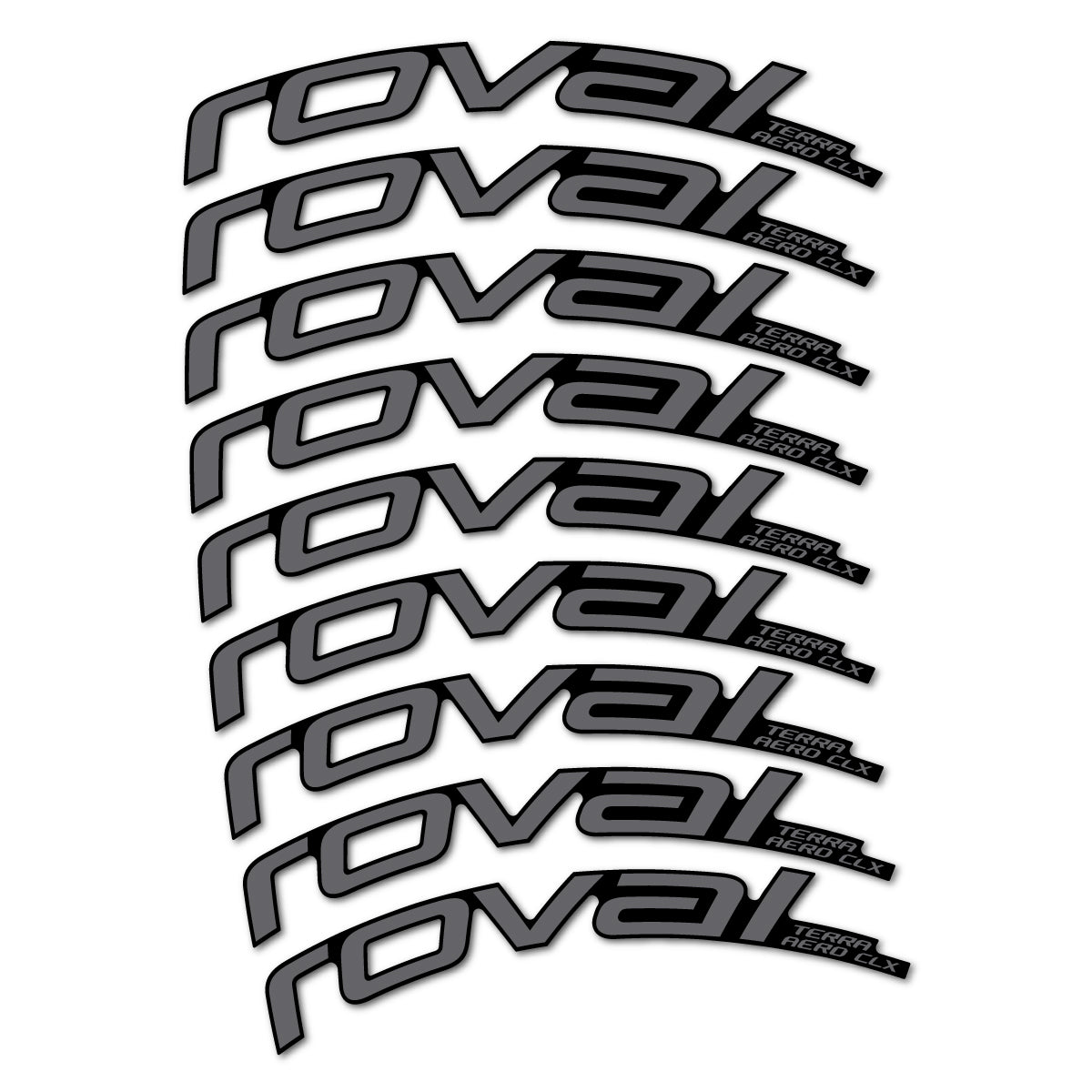 Stickers for Roval Terra Aero CLX 2026, Road Wheel 50/45 mm vinyl decals - Medium Grey