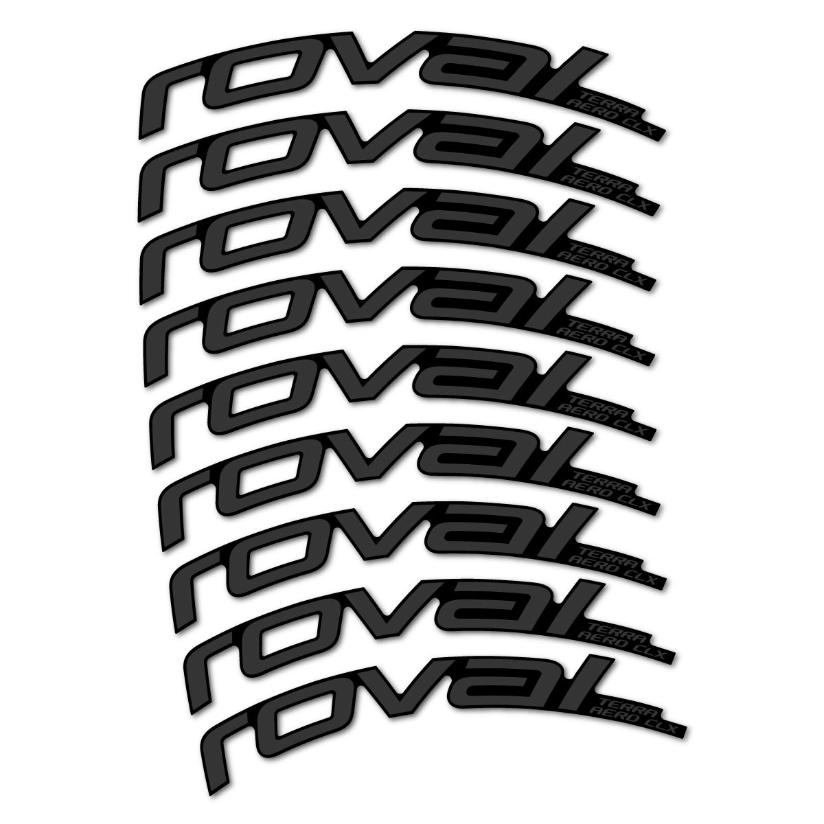 Stickers for Roval Terra Aero CLX 2026, Road Wheel 50/45 mm vinyl decals - Very Dark Grey