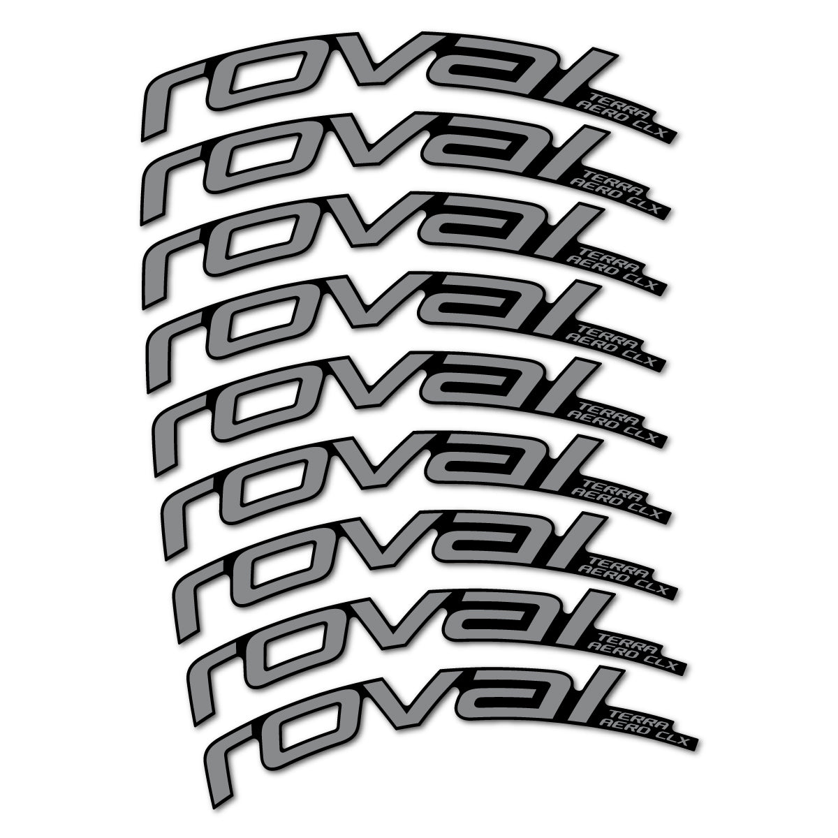 Stickers for Roval Terra Aero CLX 2026, Road Wheel 50/45 mm vinyl decals - Traffic Grey