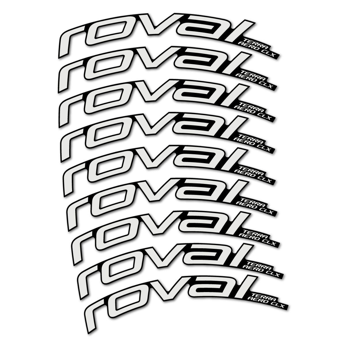 Stickers for Roval Terra Aero CLX 2026, Road Wheel 50/45 mm vinyl decals - Pearl Grey