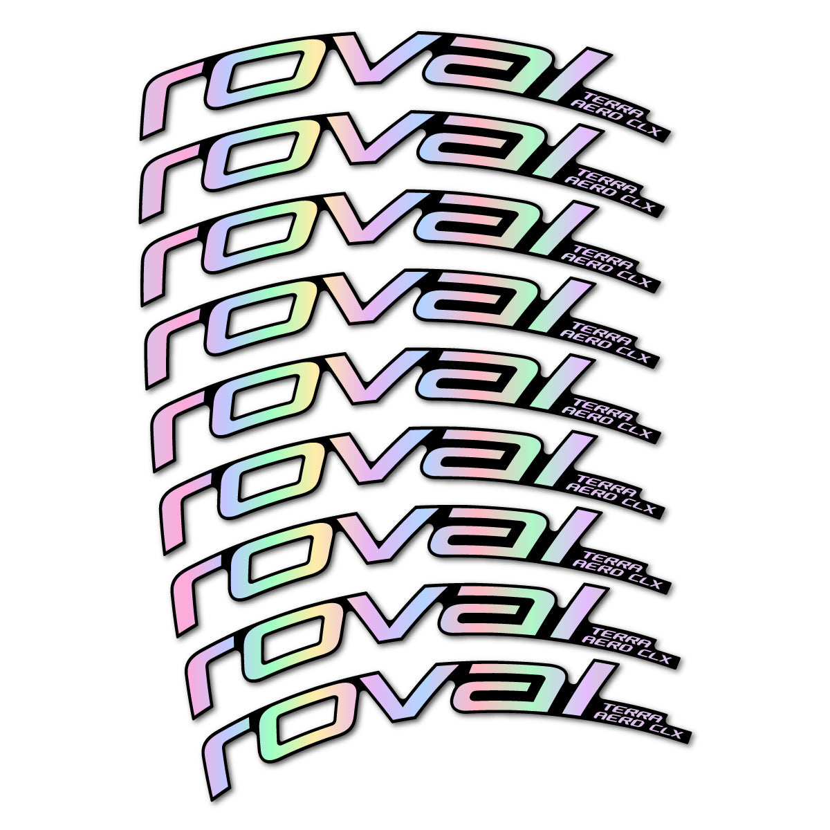 Stickers for Roval Terra Aero CLX 2026, Road Wheel 50/45 mm vinyl decals - Hollographic