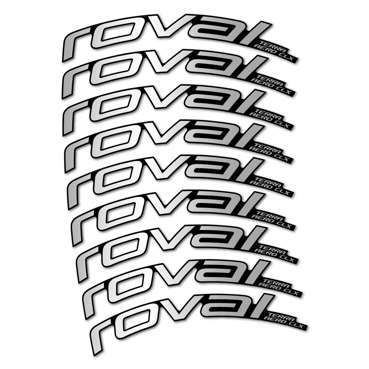 Stickers for Roval Terra Aero CLX 2026, Road Wheel 50/45 mm vinyl decals - Light Silver
