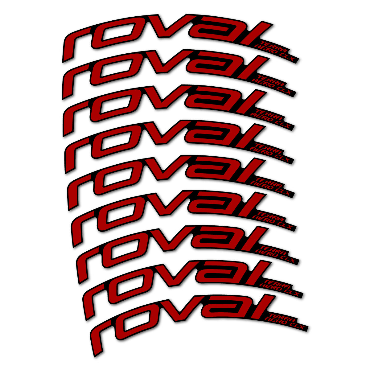 Stickers for Roval Terra Aero CLX 2026, Road Wheel 50/45 mm vinyl decals - Dark Red