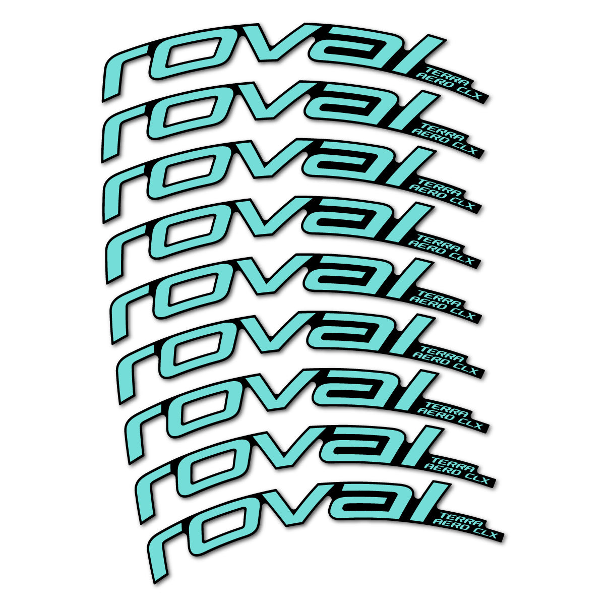 Stickers for Roval Terra Aero CLX 2026, Road Wheel 50/45 mm vinyl decals - Blue Green