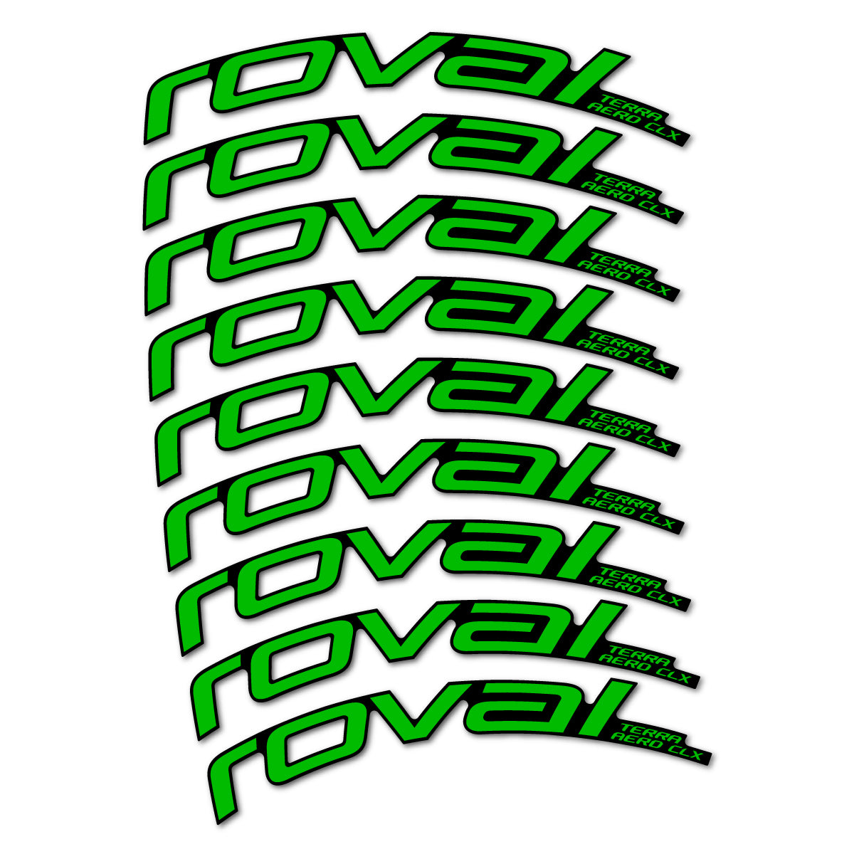 Stickers for Roval Terra Aero CLX 2026, Road Wheel 50/45 mm vinyl decals - Grass Green