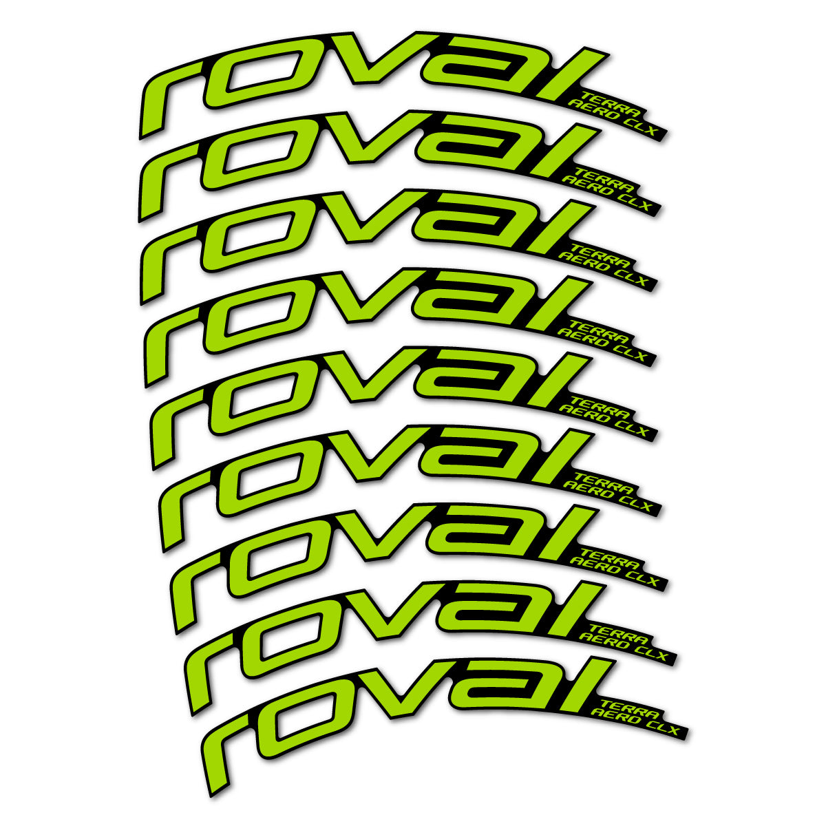 Stickers for Roval Terra Aero CLX 2026, Road Wheel 50/45 mm vinyl decals - Lime Green