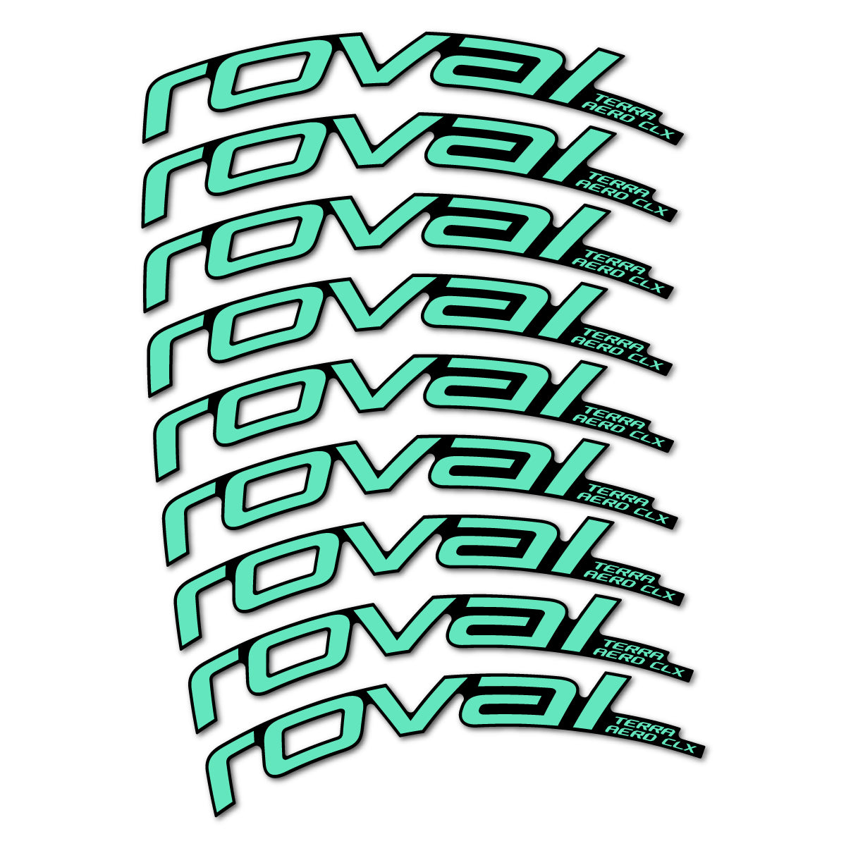 Stickers for Roval Terra Aero CLX 2026, Road Wheel 50/45 mm vinyl decals - Mint