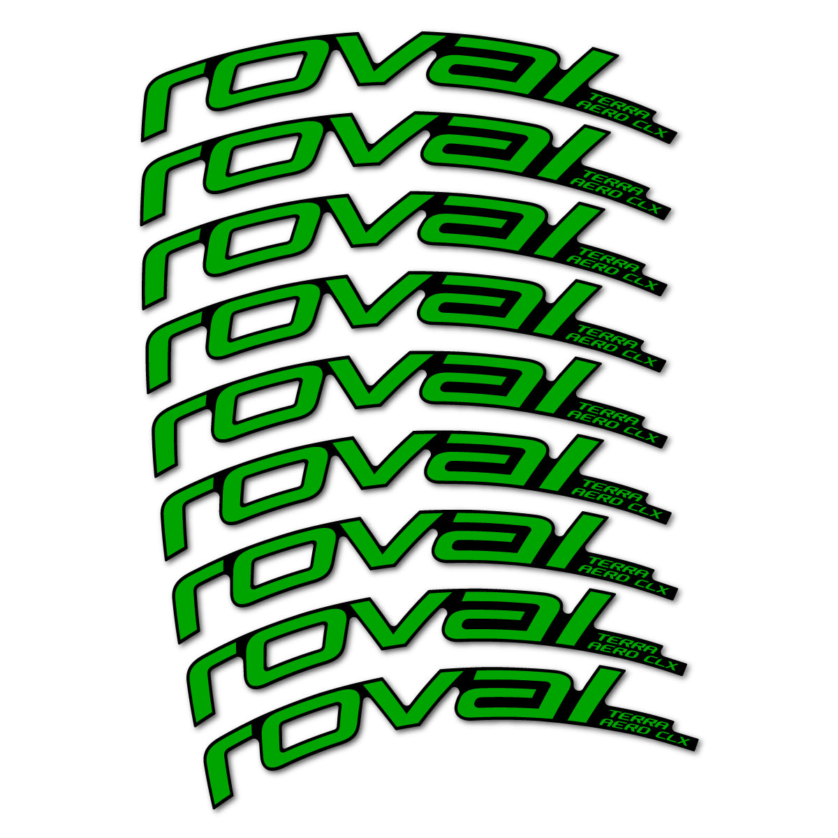 Stickers for Roval Terra Aero CLX 2026, Road Wheel 50/45 mm vinyl decals - Green