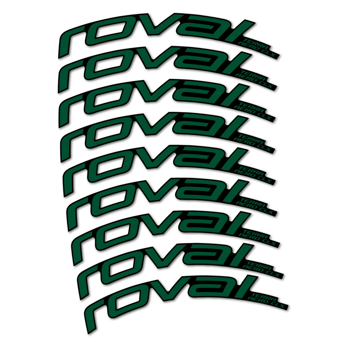 Stickers for Roval Terra Aero CLX 2026, Road Wheel 50/45 mm vinyl decals - Dark Green