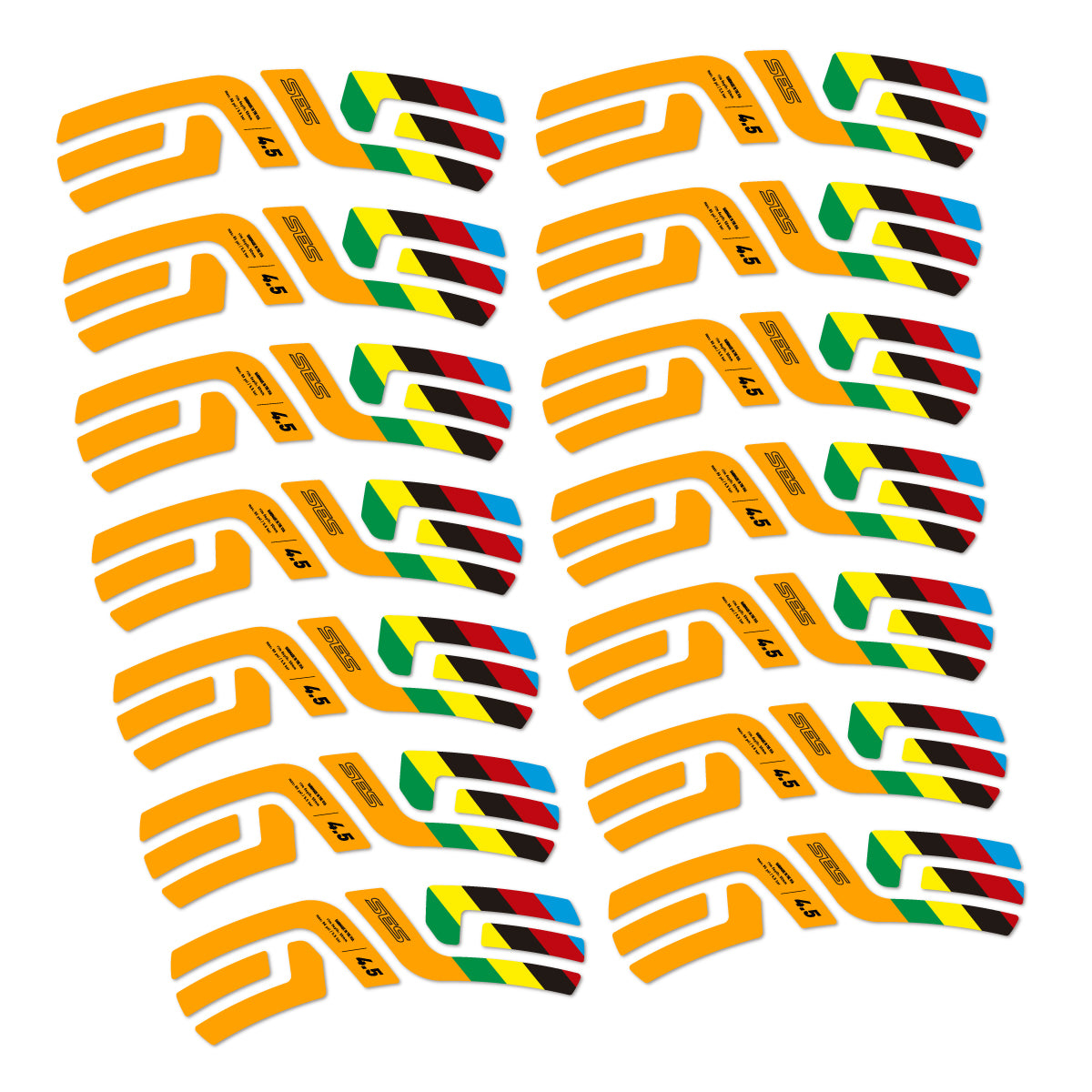 Stickers for ENVE SES 4.5 Disc 2022 World Champs, Road Wheel vinyl decals - Orange Yellow