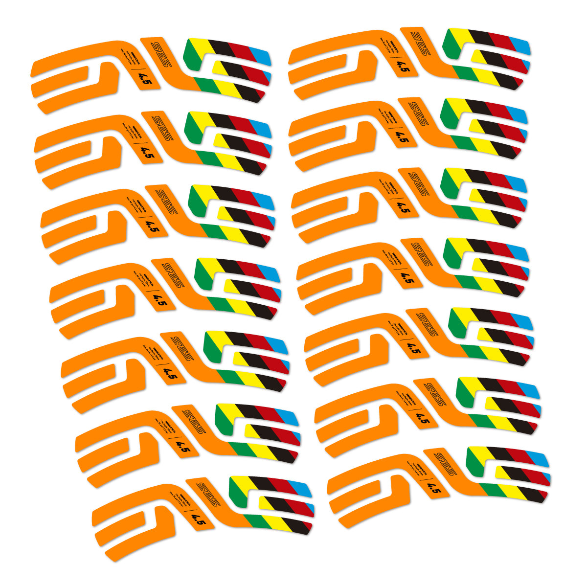 Stickers for ENVE SES 4.5 Disc 2022 World Champs, Road Wheel vinyl decals - Saffron Yellow