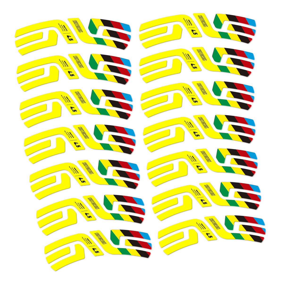 Stickers for ENVE SES 4.5 Disc 2022 World Champs, Road Wheel vinyl decals - Lemon Yellow