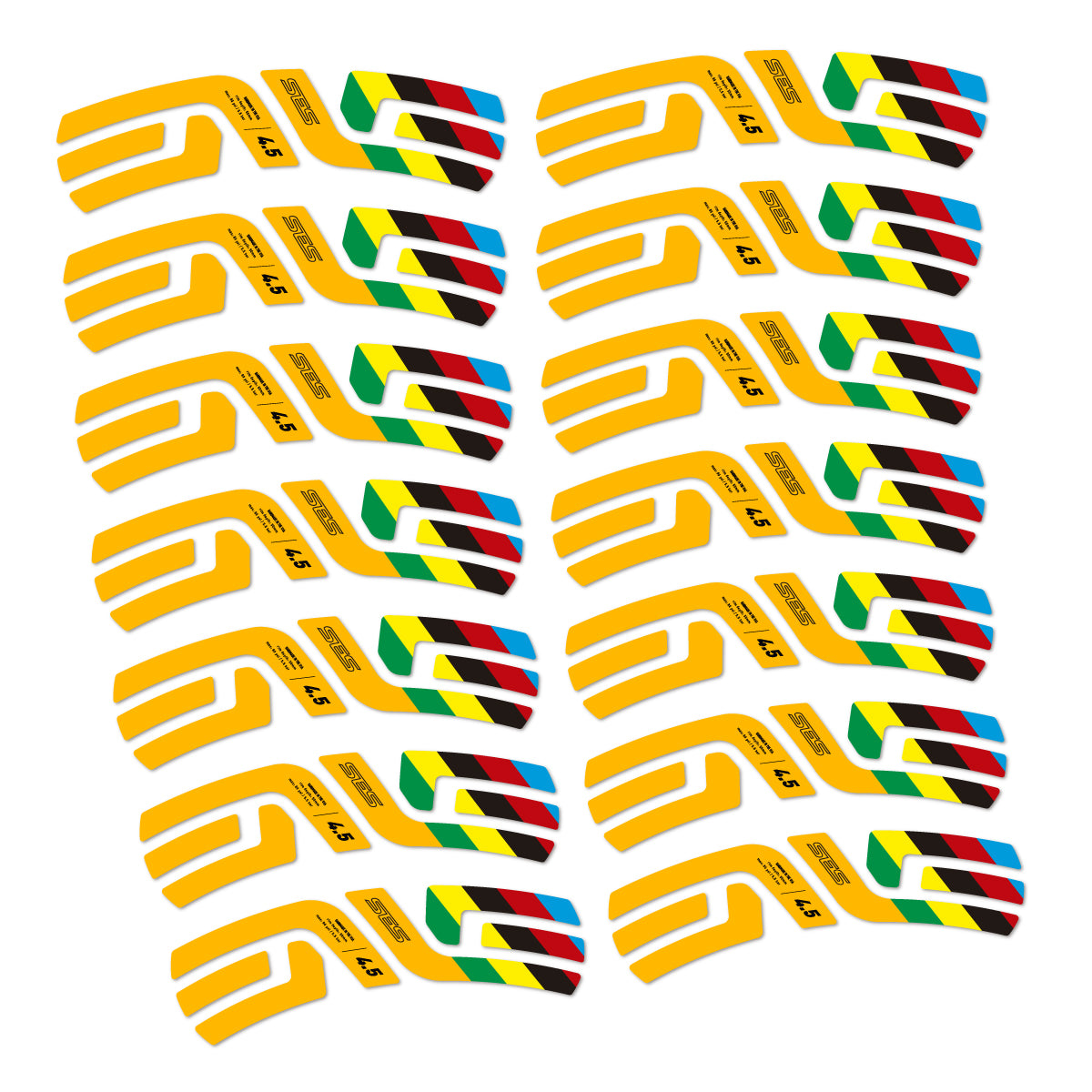 Stickers for ENVE SES 4.5 Disc 2022 World Champs, Road Wheel vinyl decals - Medium Yellow