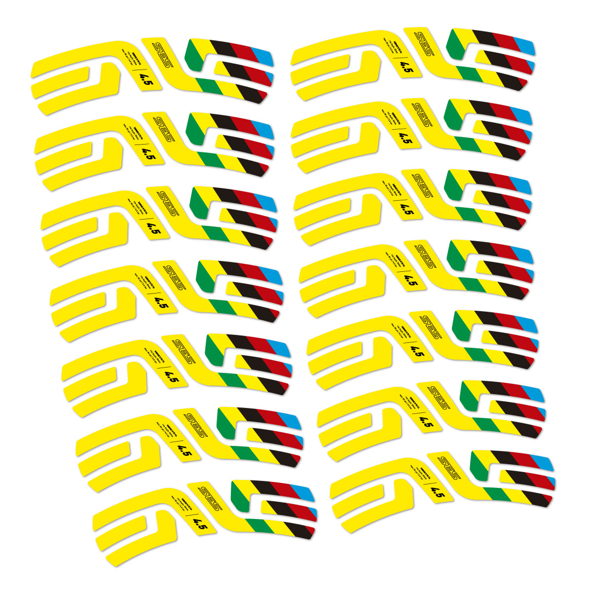 Stickers for ENVE SES 4.5 Disc 2022 World Champs, Road Wheel vinyl decals - Yellow