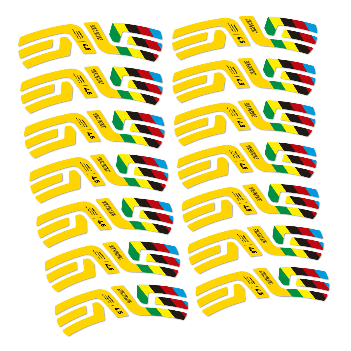 Stickers for ENVE SES 4.5 Disc 2022 World Champs, Road Wheel vinyl decals - Banana Yellow