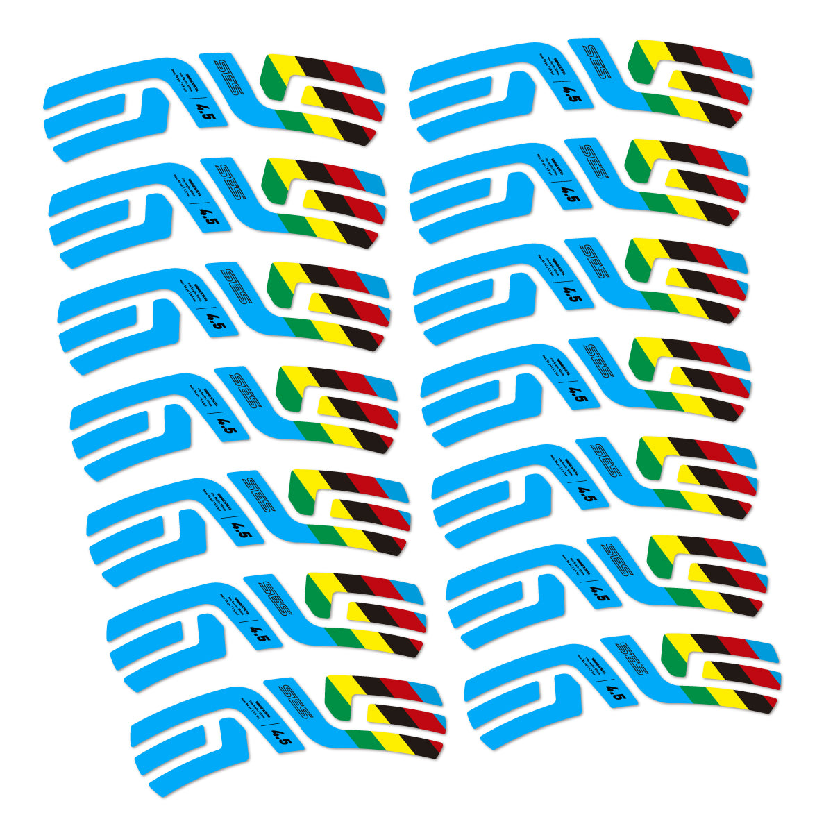 Stickers for ENVE SES 4.5 Disc 2022 World Champs, Road Wheel vinyl decals - Light Blue