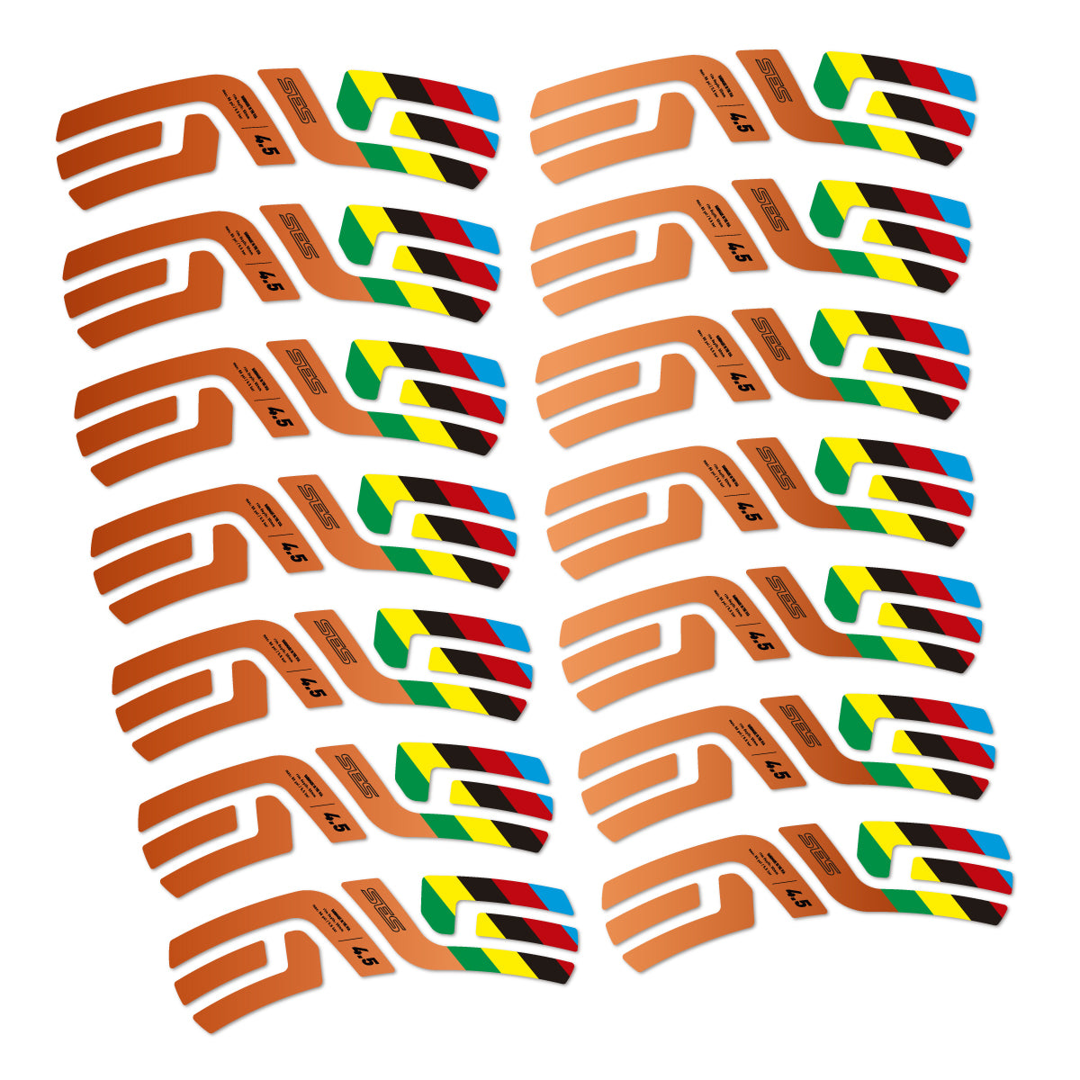 Stickers for ENVE SES 4.5 Disc 2022 World Champs, Road Wheel vinyl decals - Bronze