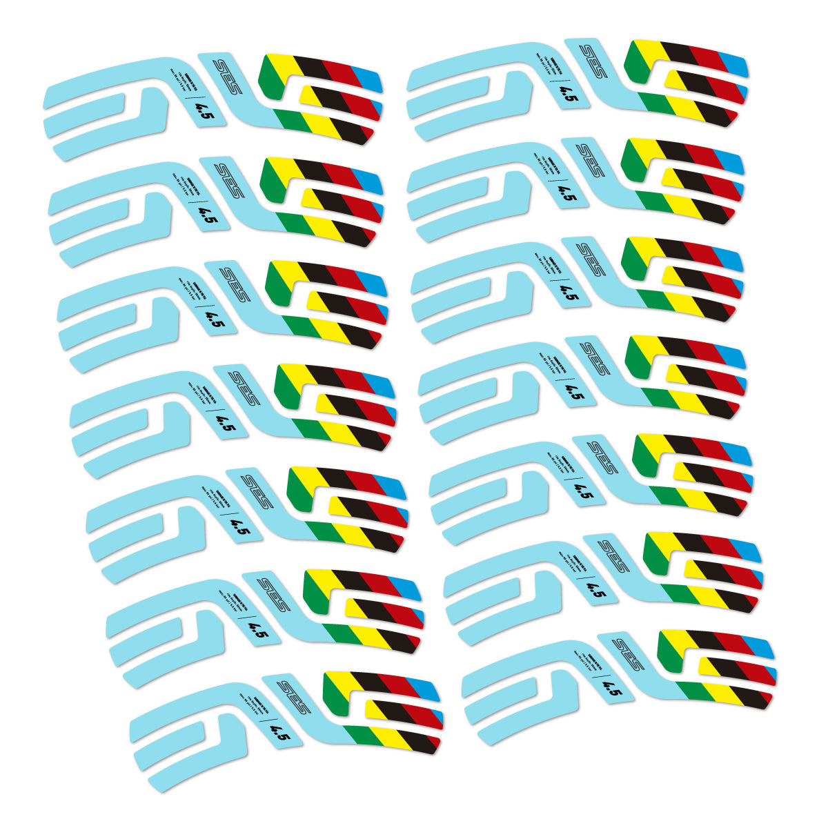 Stickers for ENVE SES 4.5 Disc 2022 World Champs, Road Wheel vinyl decals - Sky Blue