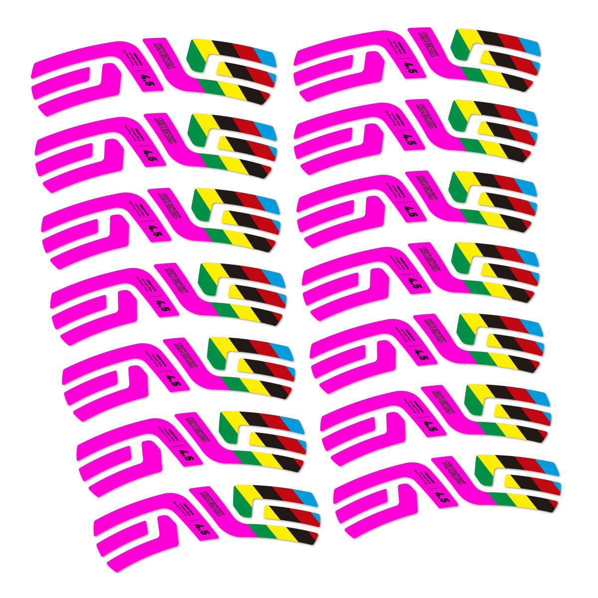 Stickers for ENVE SES 4.5 Disc 2022 World Champs, Road Wheel vinyl decals - Fuchsia Neon