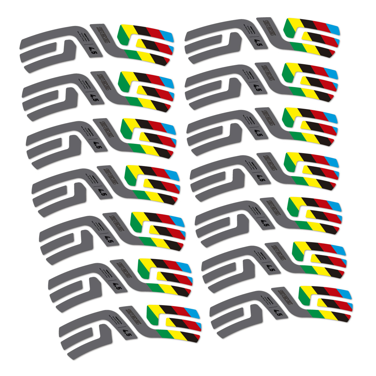 Stickers for ENVE SES 4.5 Disc 2022 World Champs, Road Wheel vinyl decals - Medium Grey