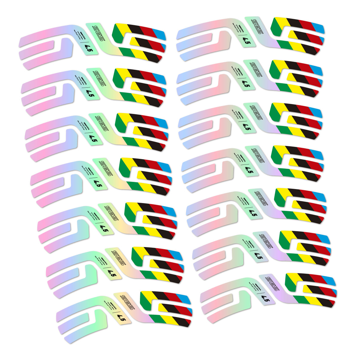 Stickers for ENVE SES 4.5 Disc 2022 World Champs, Road Wheel vinyl decals - Hollographic