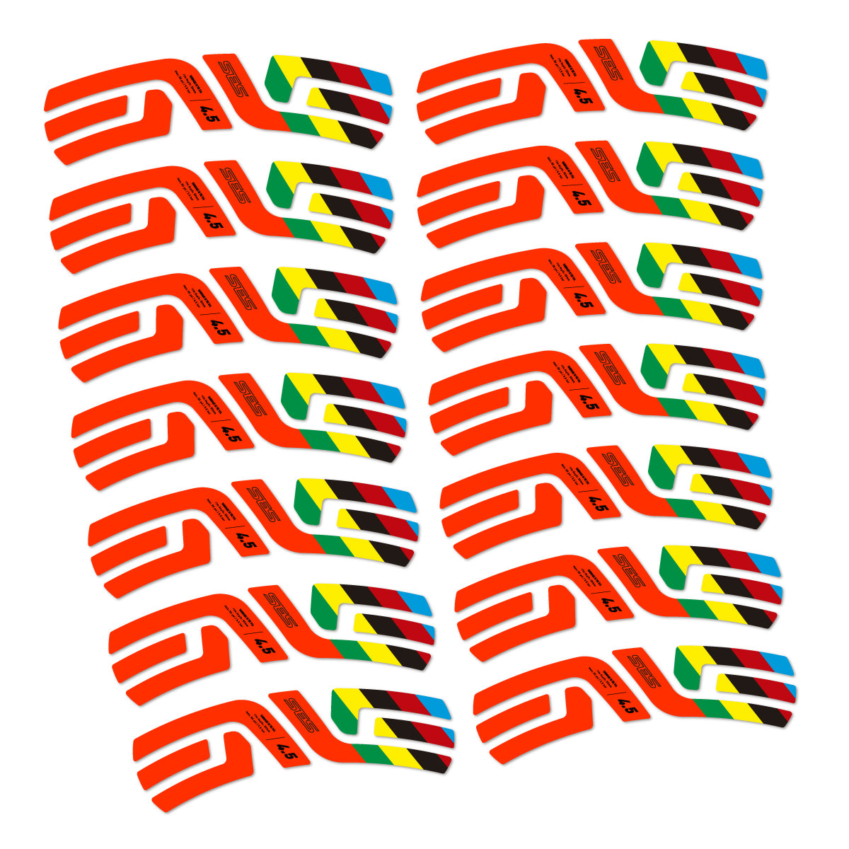 Stickers for ENVE SES 4.5 Disc 2022 World Champs, Road Wheel vinyl decals - Luminous Orange