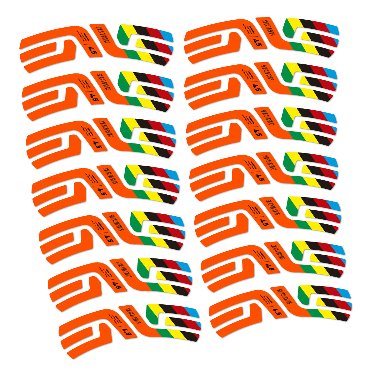 Stickers for ENVE SES 4.5 Disc 2022 World Champs, Road Wheel vinyl decals - Orange