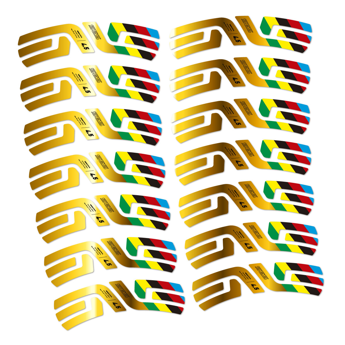 Stickers for ENVE SES 4.5 Disc 2022 World Champs, Road Wheel vinyl decals - Chrome Gold