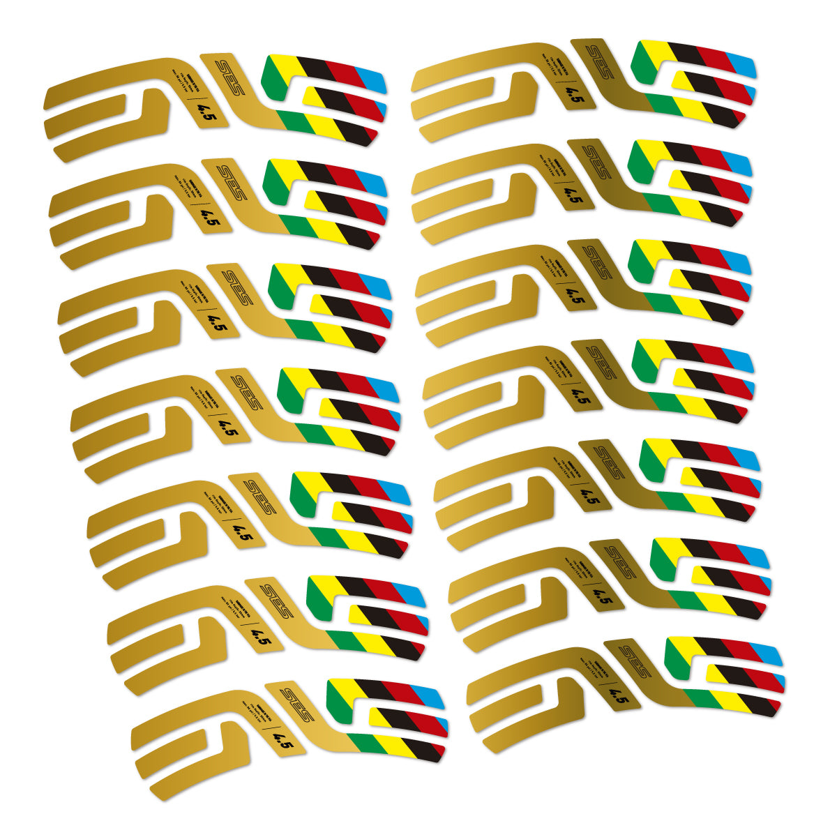 Stickers for ENVE SES 4.5 Disc 2022 World Champs, Road Wheel vinyl decals - Gold
