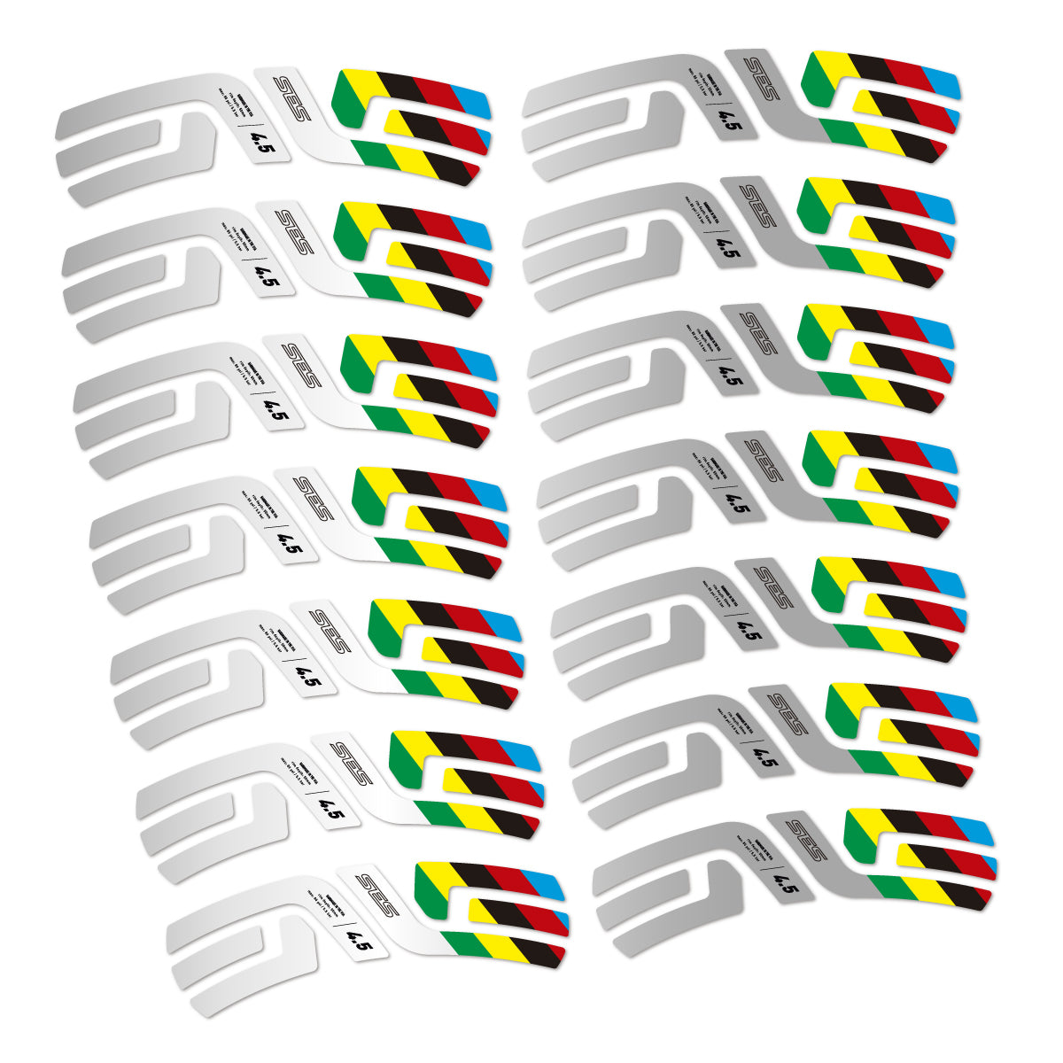 Stickers for ENVE SES 4.5 Disc 2022 World Champs, Road Wheel vinyl decals - Light Silver