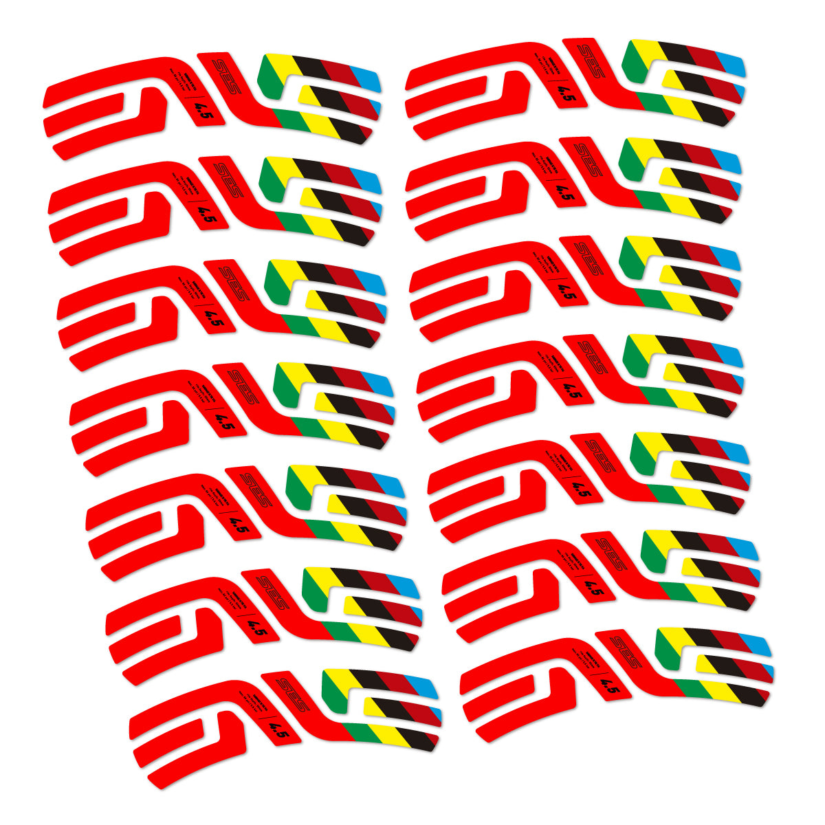 Stickers for ENVE SES 4.5 Disc 2022 World Champs, Road Wheel vinyl decals - Orange Red