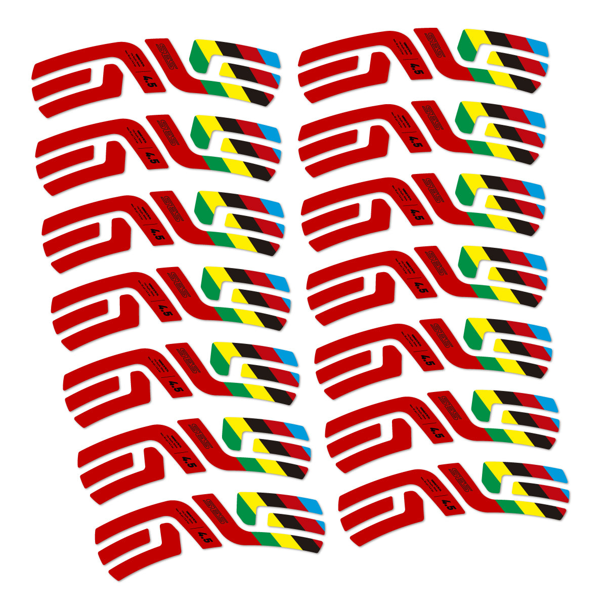 Stickers for ENVE SES 4.5 Disc 2022 World Champs, Road Wheel vinyl decals - Medium Red
