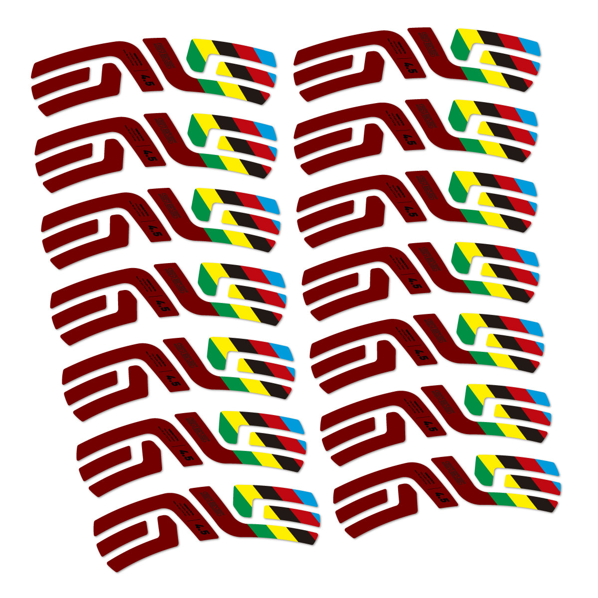Stickers for ENVE SES 4.5 Disc 2022 World Champs, Road Wheel vinyl decals - Very Dark Red