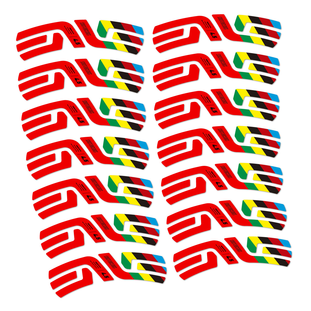 Stickers for ENVE SES 4.5 Disc 2022 World Champs, Road Wheel vinyl decals - Red