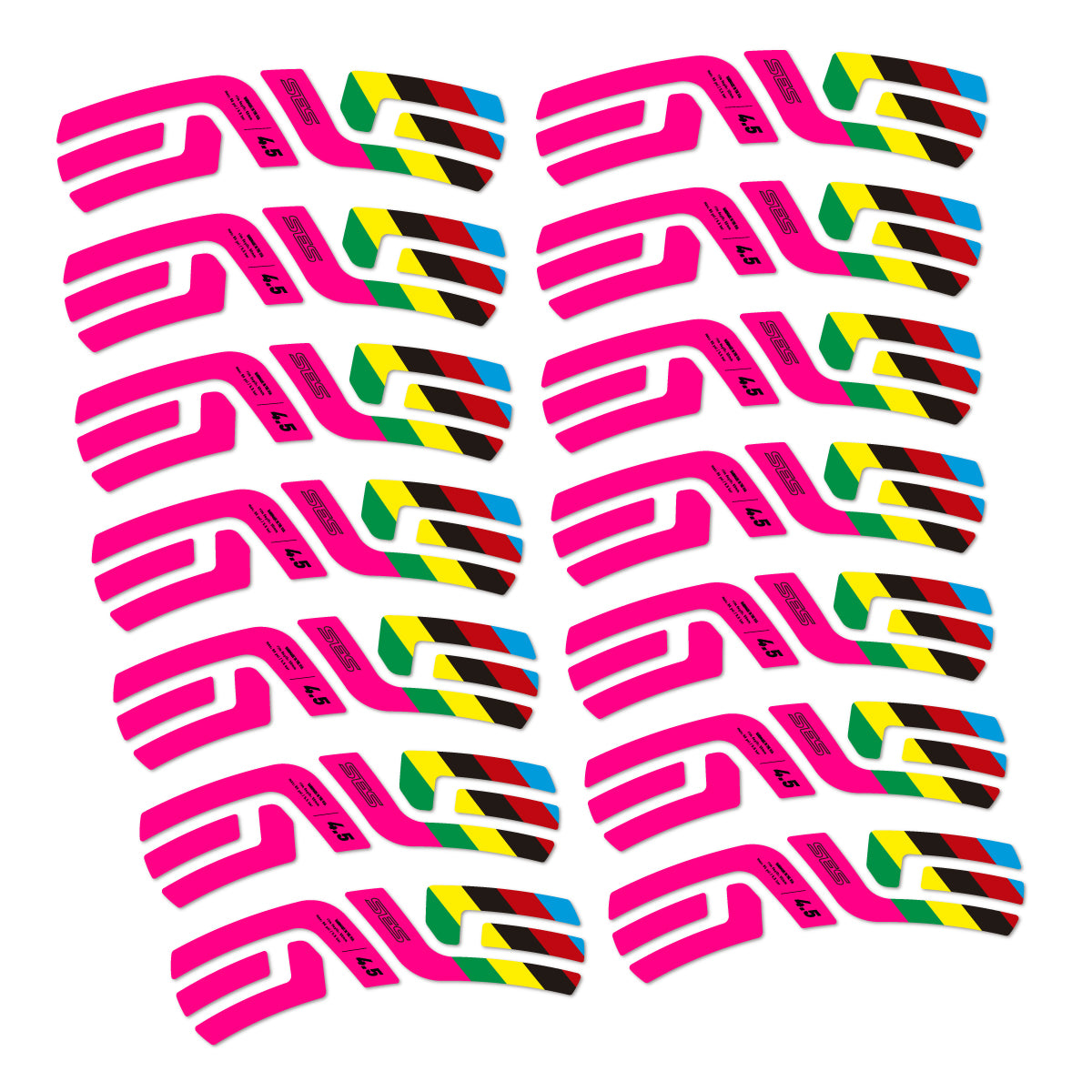 Stickers for ENVE SES 4.5 Disc 2022 World Champs, Road Wheel vinyl decals - Fuchsia