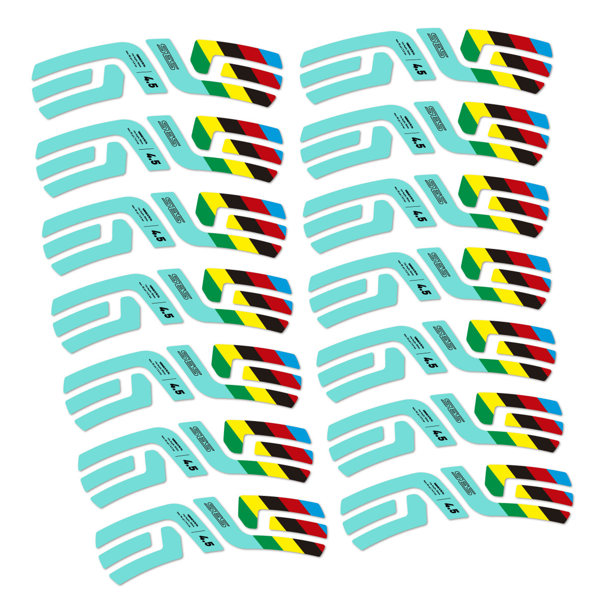 Stickers for ENVE SES 4.5 Disc 2022 World Champs, Road Wheel vinyl decals - Blue Green