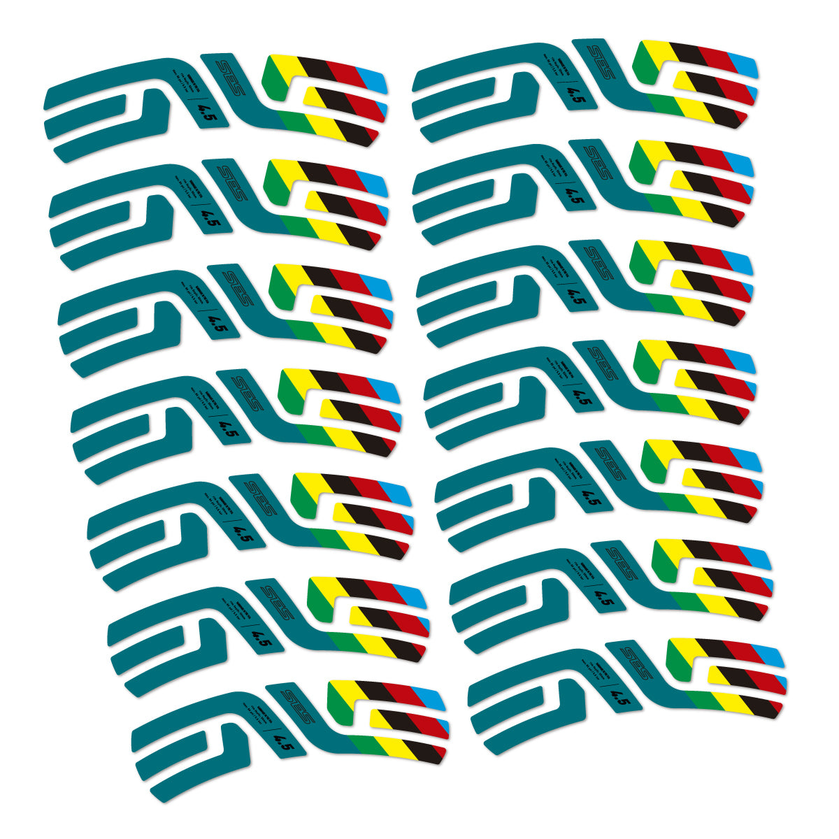 Stickers for ENVE SES 4.5 Disc 2022 World Champs, Road Wheel vinyl decals - Dark Turquoise