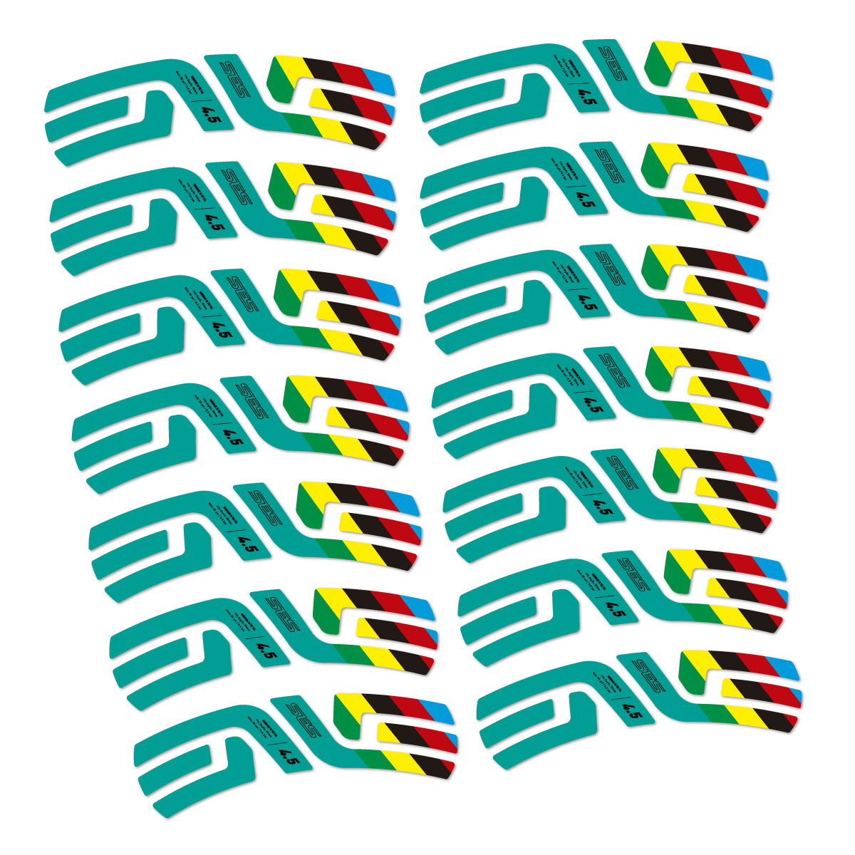 Stickers for ENVE SES 4.5 Disc 2022 World Champs, Road Wheel vinyl decals - Petrol Turquoise