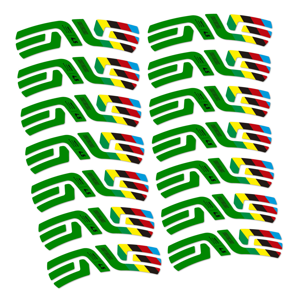 Stickers for ENVE SES 4.5 Disc 2022 World Champs, Road Wheel vinyl decals - Medium Green
